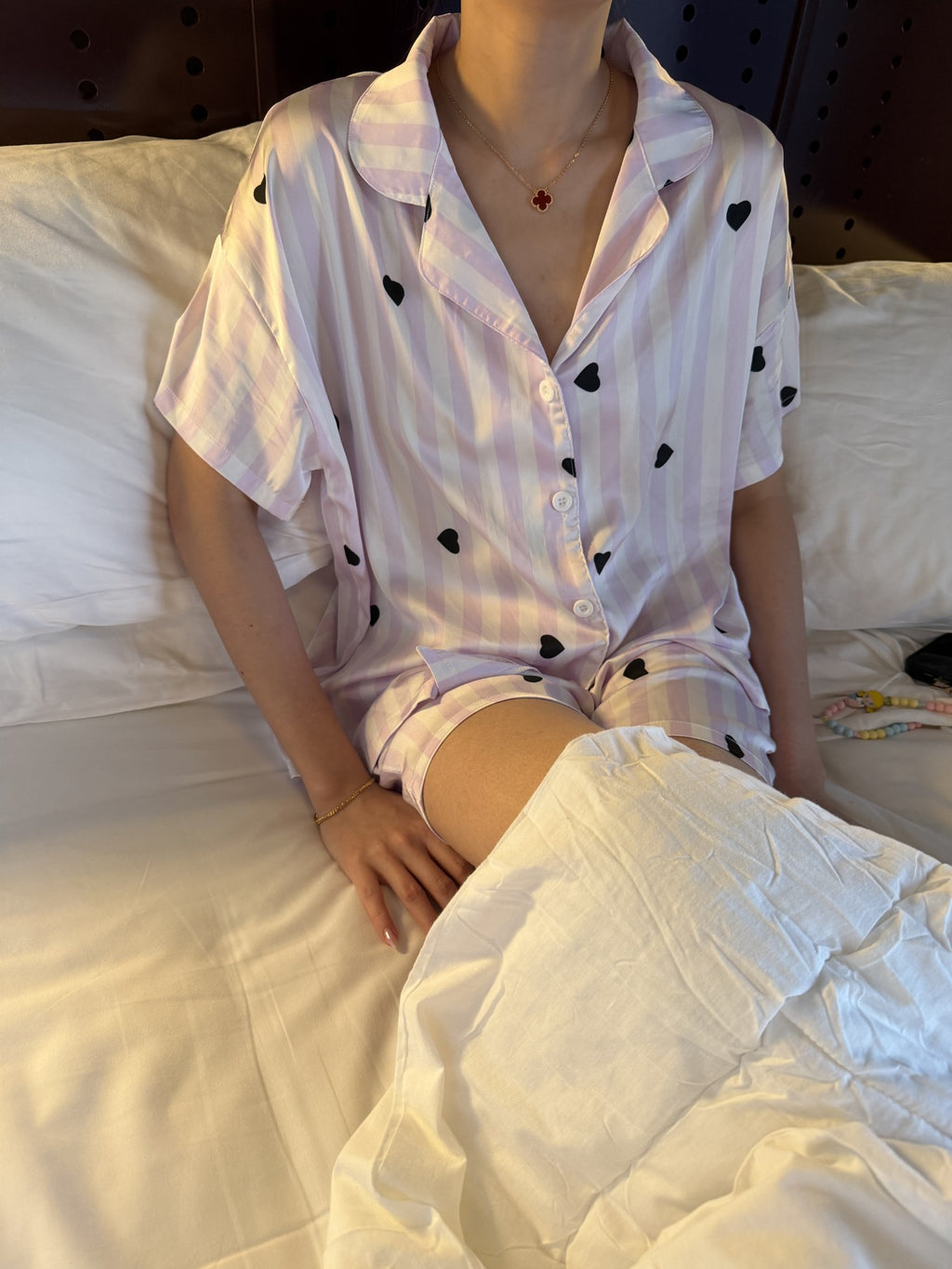 Niko Hearts Silk Pyjamas set