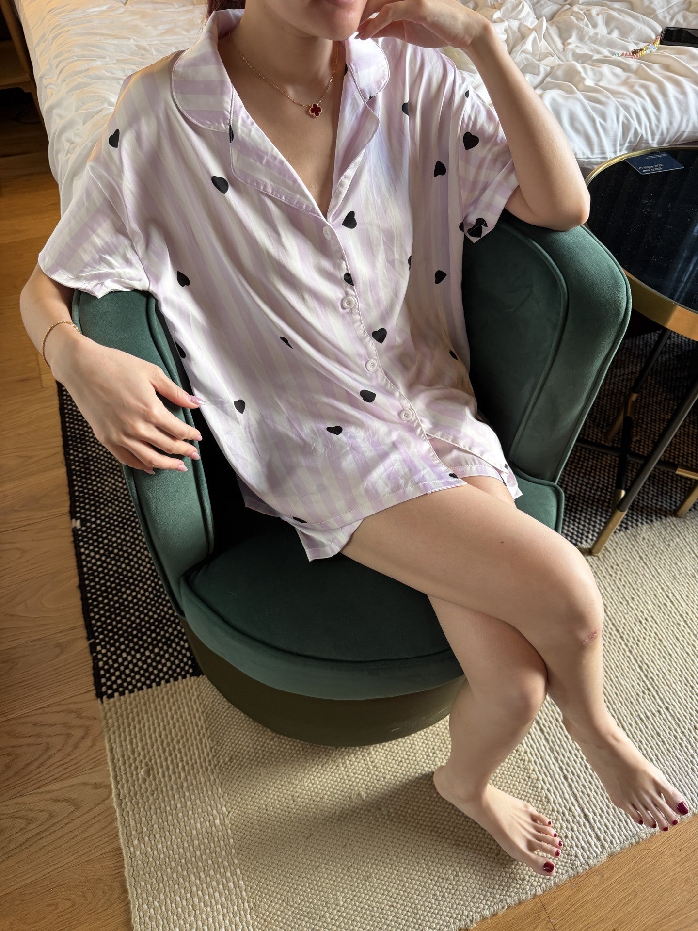 Niko Hearts Silk Pyjamas set