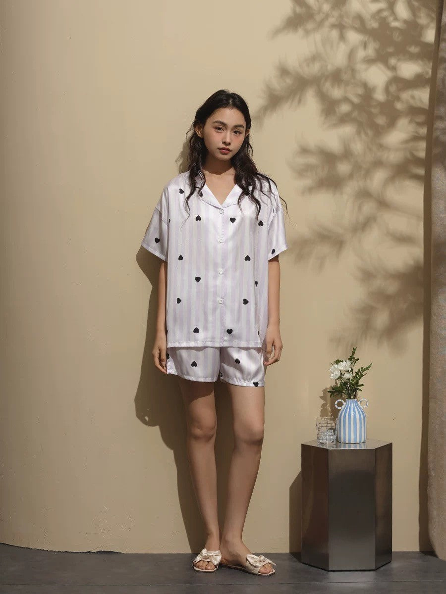 Niko Hearts Silk Pyjama Set