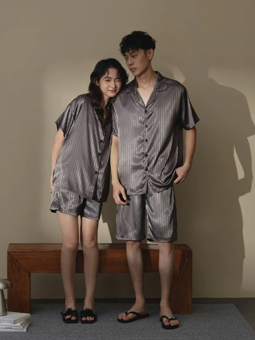 Niko Silk Couple Pyjama set